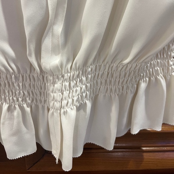 Theory Dezzie Sleeveless Ivory Silk Blouse Size Small - Picture 5 of 7